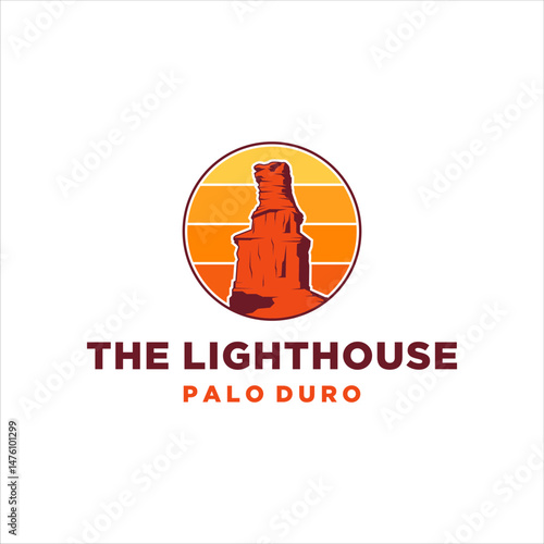 The lighthouse palo duro logo with vintage style design