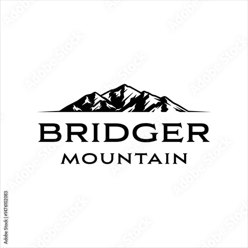 Bridger mountain range logo with masculine style design