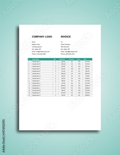 modern business invoice design template