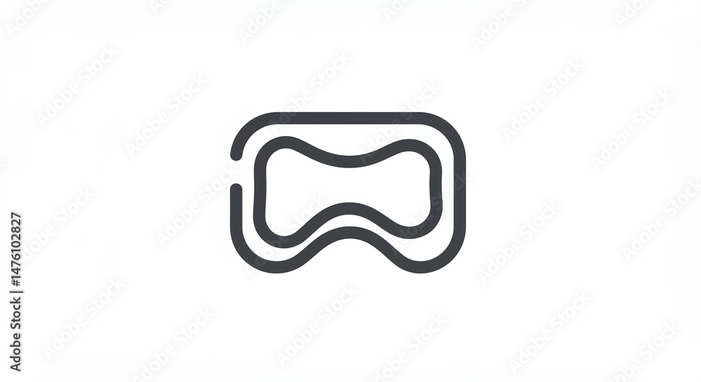 Virtual reality glasses line art illustration Virtual reality glasses line art illustration