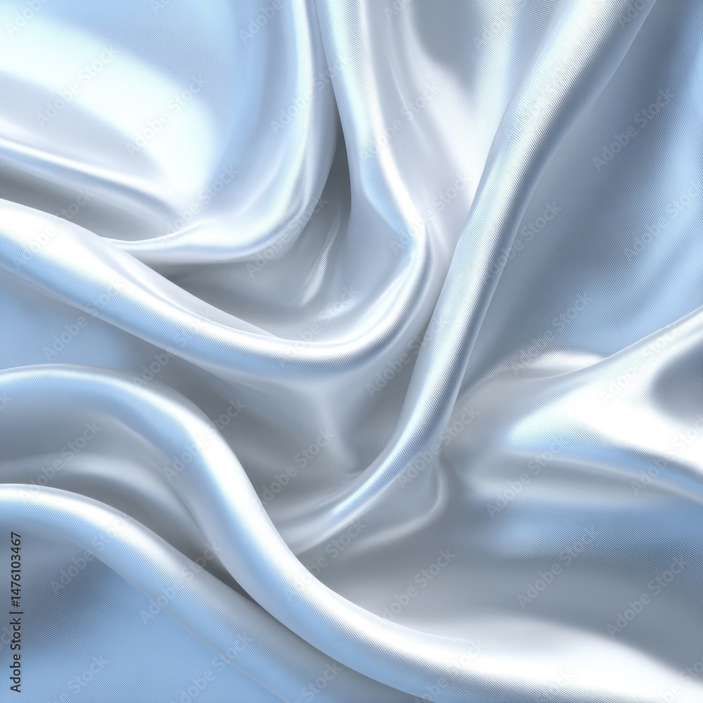 Shimmering silver fabric drapes gracefully, showcasing smooth, flowing textures and reflective qualities. Shimmering silver fabric drapes gracefully, showcasing smooth, flowing textures and reflective qualities.