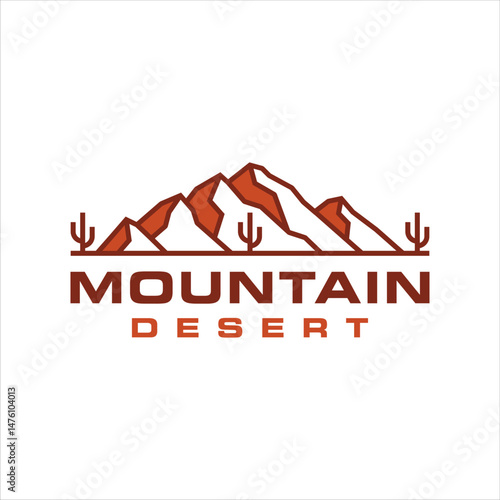 Mountain desert logo with masculine style design