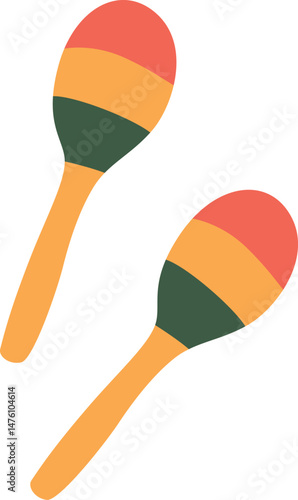 Maracas shakers musical instrument vector illustration