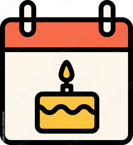 Birthday Cake on Calendar Icon