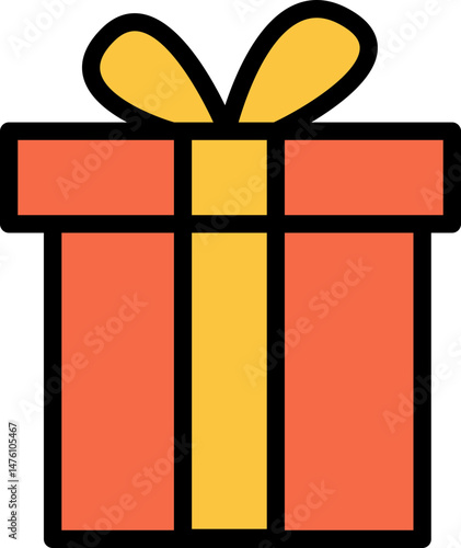 Festive Gift Box Illustration