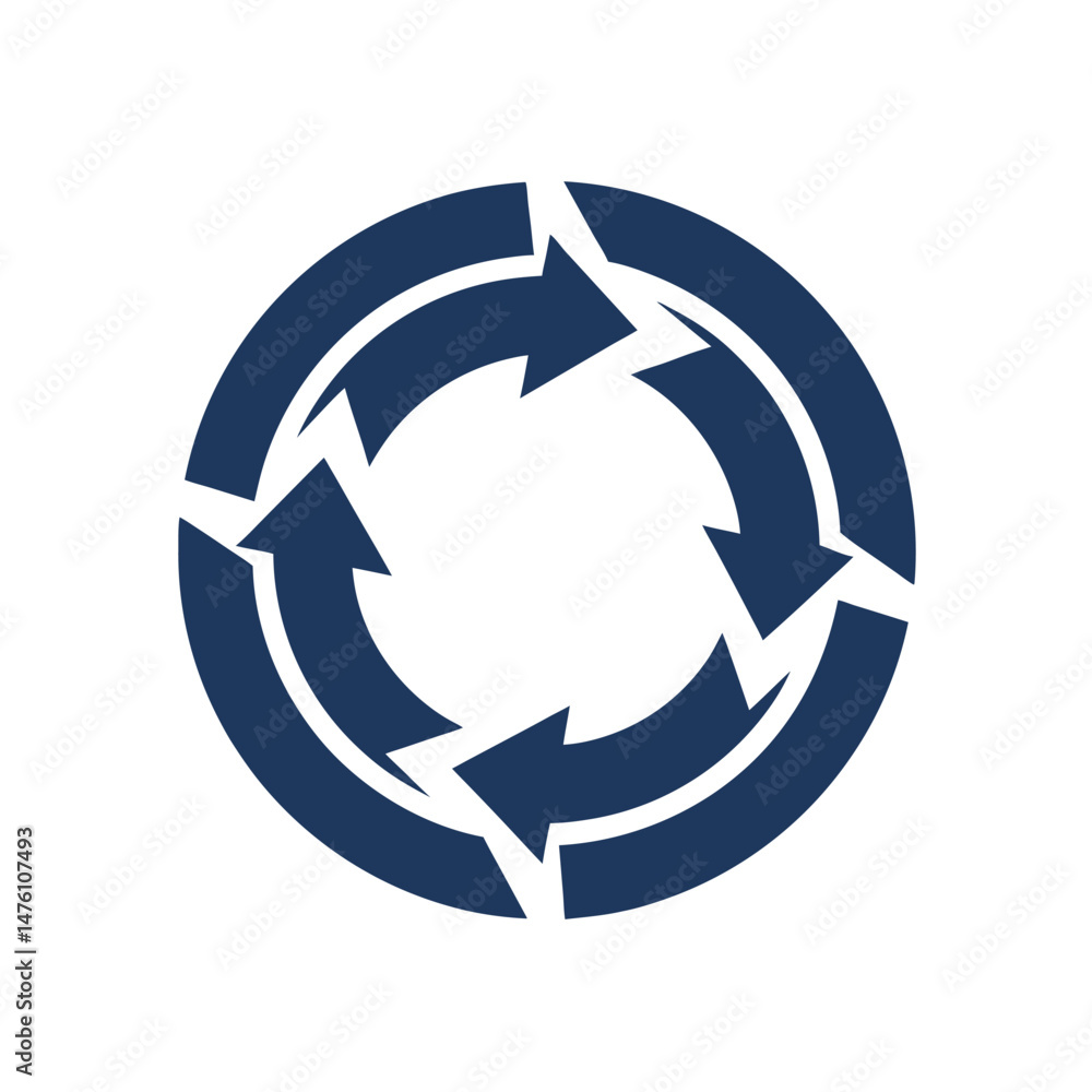 recycling symbol on white