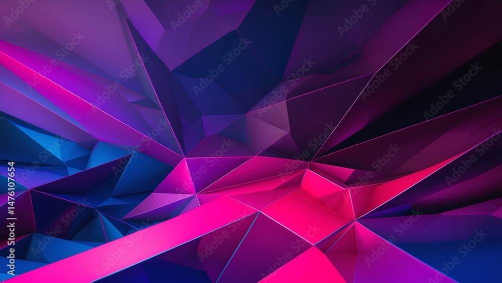 Fototapeta premium Abstract polygonal shapes in vibrant colors.