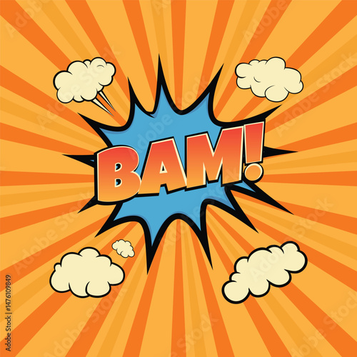 comic book bam! explosion background design template