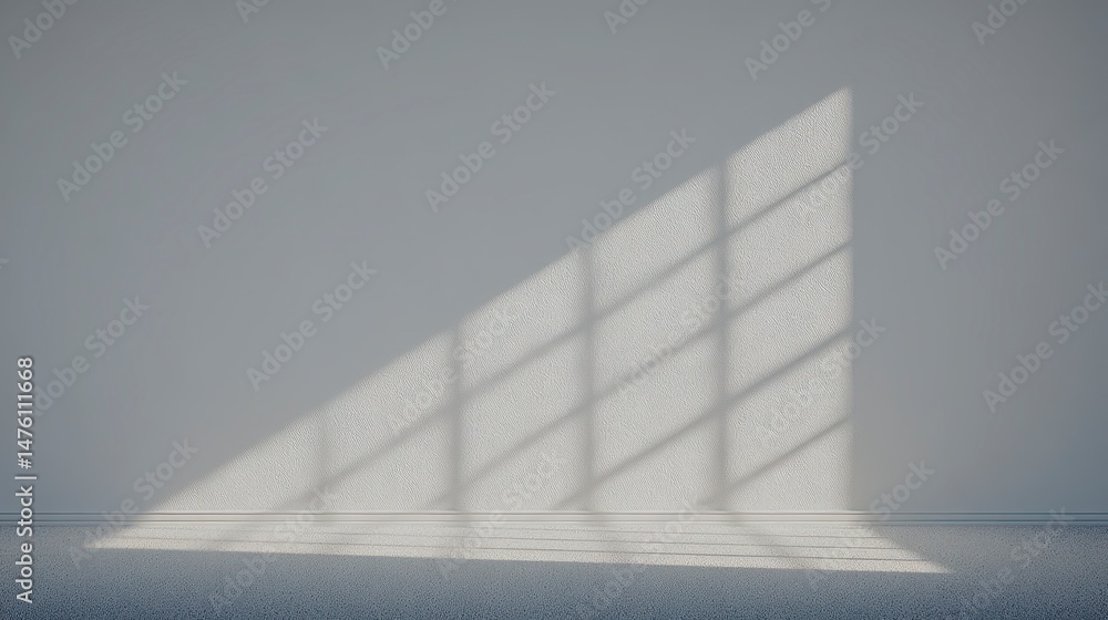 Fototapeta premium Minimalist Room Interior Sunlight Shadow Overlay on Wall