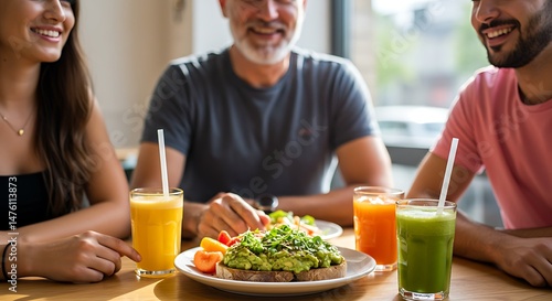 People Eating Healthy Meal at Table