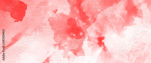 Vector abstract red and white splashed watercolor texture hand drawing graphic design.