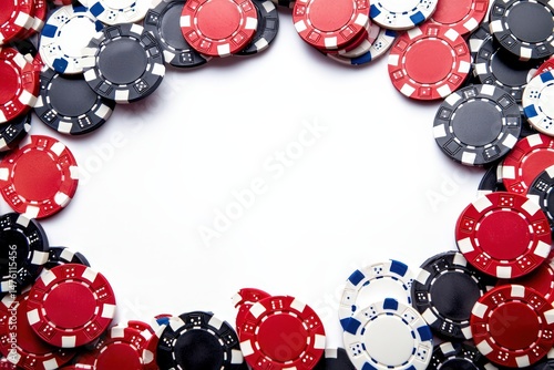 Online casino border frame framing element on white background