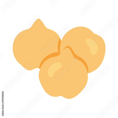 Minimalist chickpeas illustration on black background for food concepts