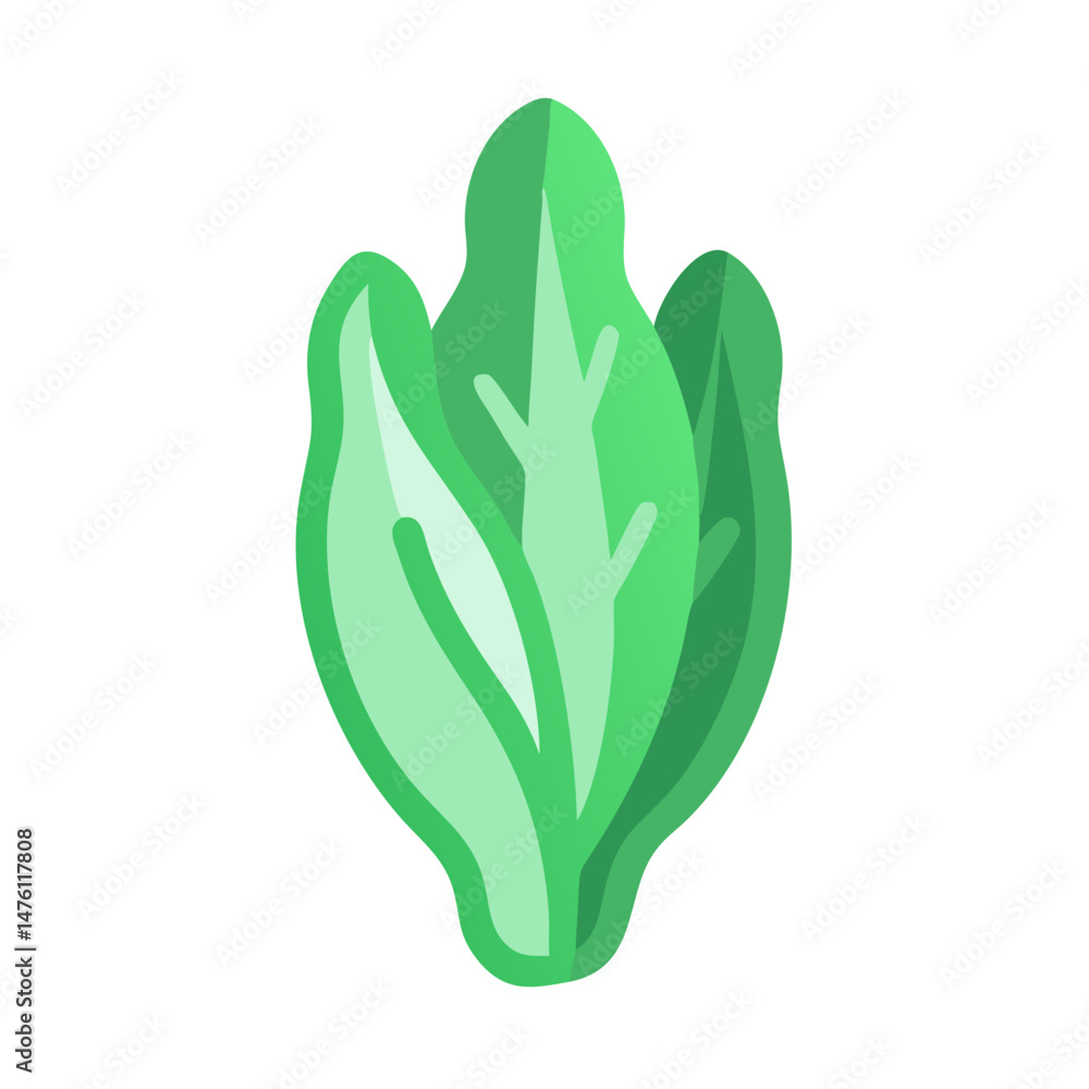 Stylized green spinach leaves illustration on a black background Stylized green spinach leaves illustration on a black background