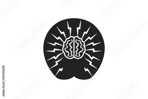 Headache silhouette vector illustration