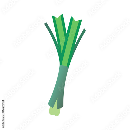 Stylized graphic of a fresh leek against black backdrop
