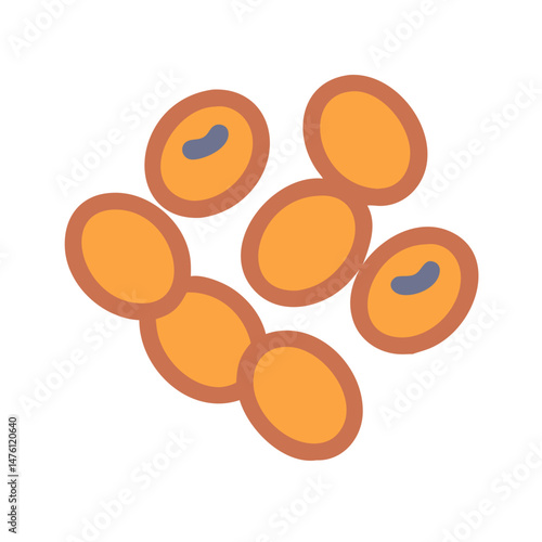 Cartoon cell structure illustration on black background for education