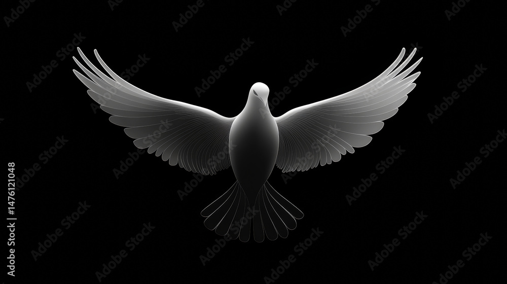 Obraz premium A symbolic dove of peace rendered as a minimalist vector graphic
