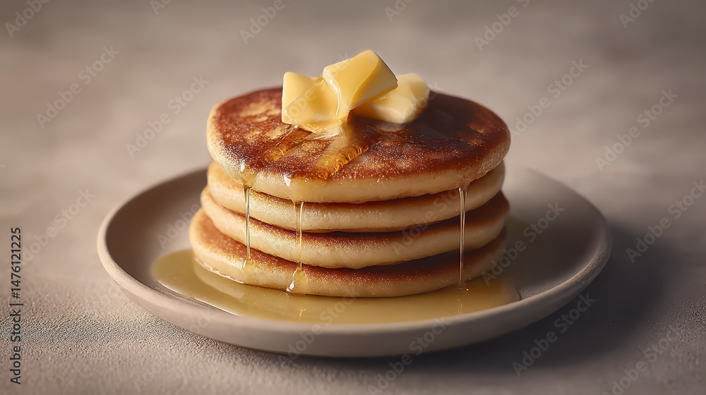 Delicious Buttery Syrup Stack of Pancakes Golden Brown Breakfast Food Photography Delicious Buttery Syrup Stack of Pancakes Golden Brown Breakfast Food Photography