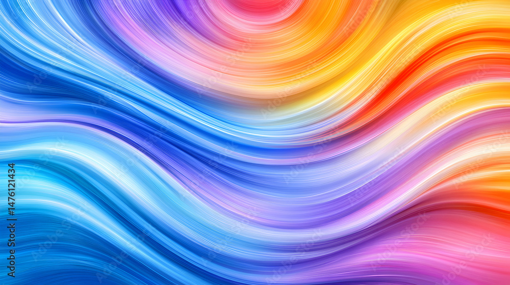 Fototapeta premium Vibrant abstract background with flowing colorful waves and swirls, ideal for design projects needing a dynamic and colorful backdrop.