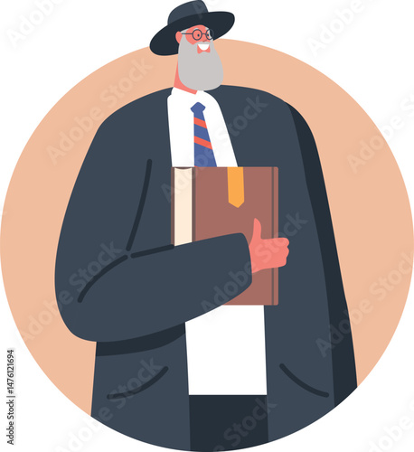 Hebrew religious man holding torah