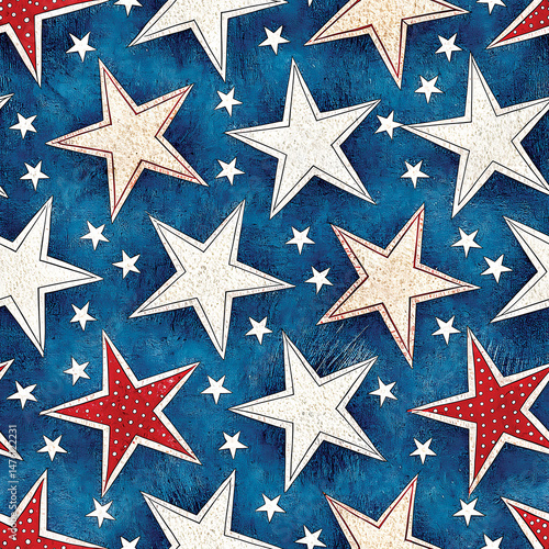 4th July digital Papers Vintage Americana Seamless Patterns Red White Blue Printable Scrapbook Paper Independence Day Digital Png Backgrounds