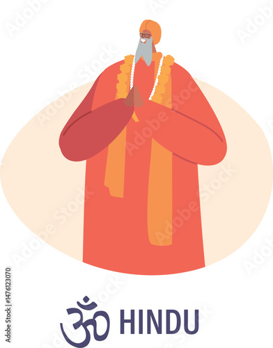 Hindu monk in traditional clothing