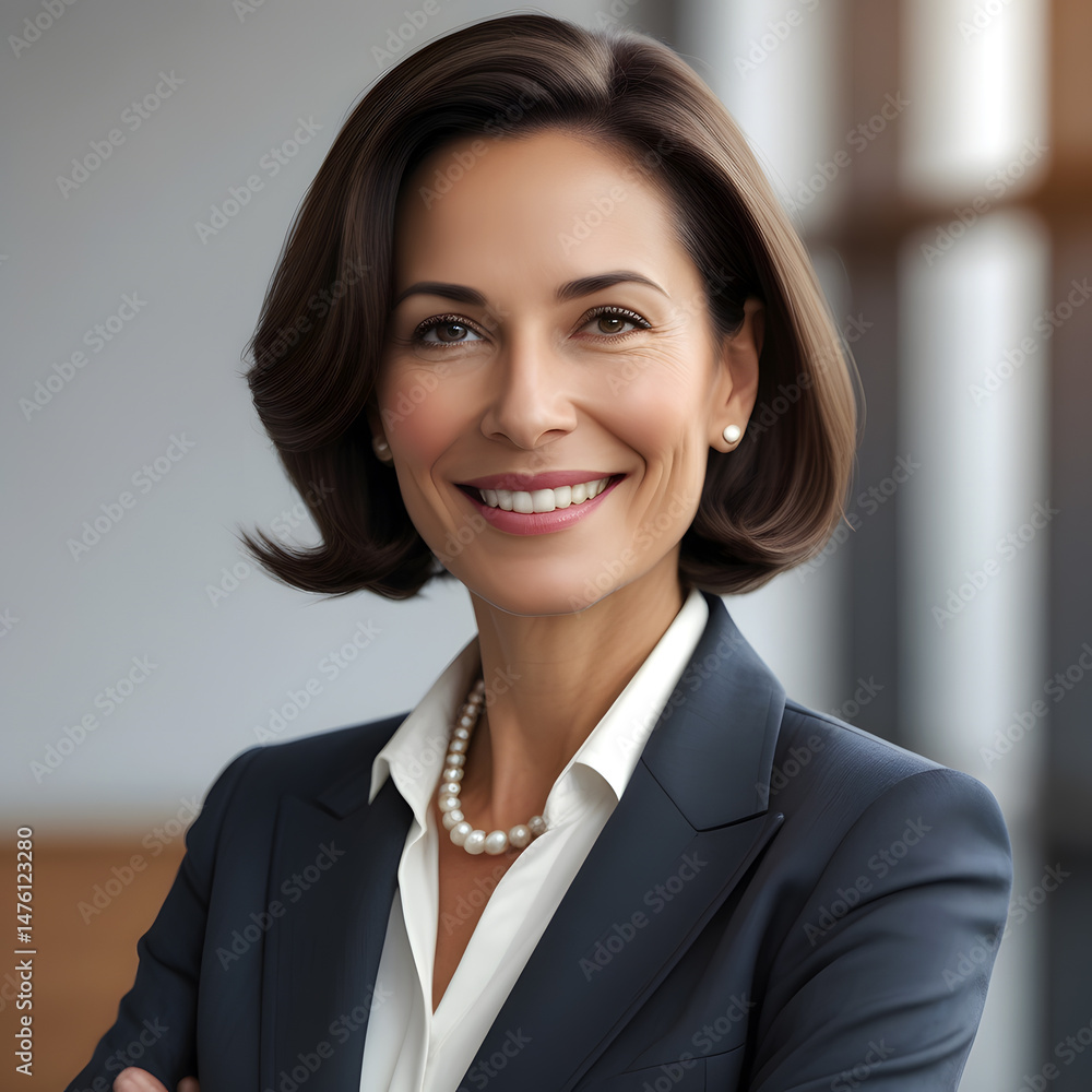A warm and confident middle-aged business woman A warm and confident middle-aged business woman