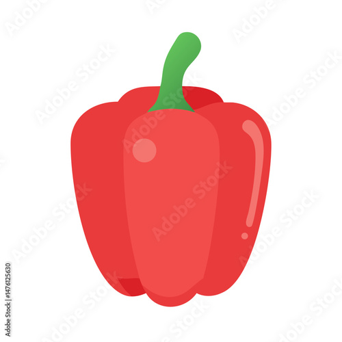Simple red bell pepper isolated on black background image