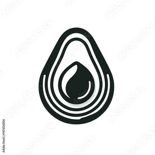 Minimalist Avocado Logo, Clean Lines, Flat Vector Style