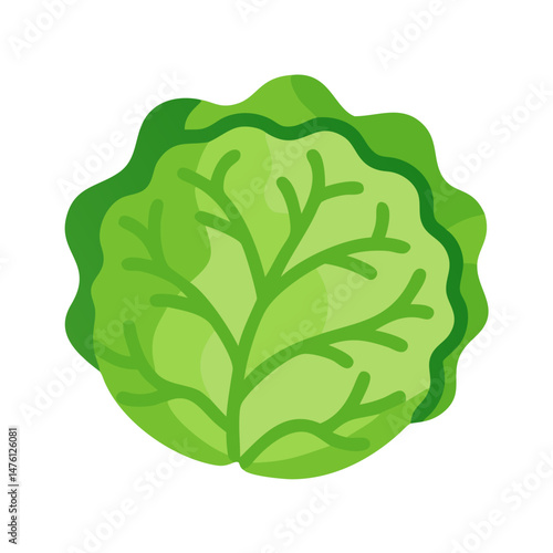 Stylized lettuce head on black background stock illustration