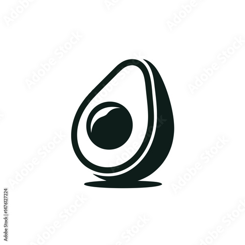 Simple Avocado Silhouette Logo, No Gradients