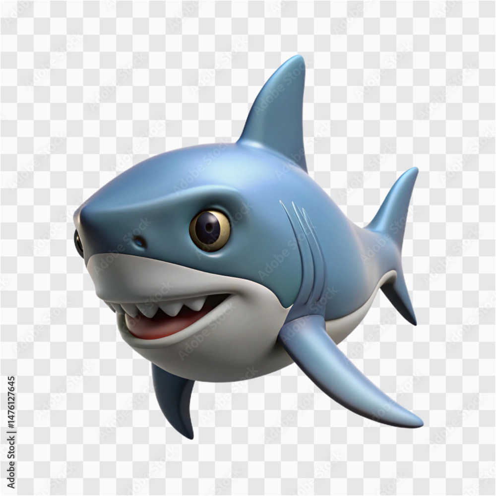 Obraz premium Shark Icon PNG | Ocean Predator Illustration | Sea Animal Render