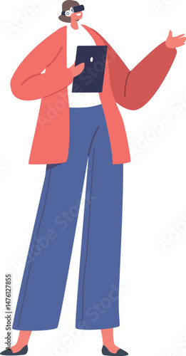 Business coach in vr headset