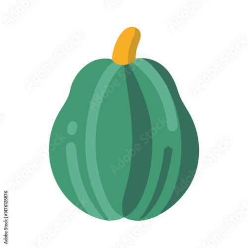 Vector illustration of acorn squash on a black background