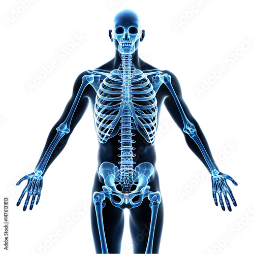 Human Anatomy Skeleton XRay Image: Medical Illustration