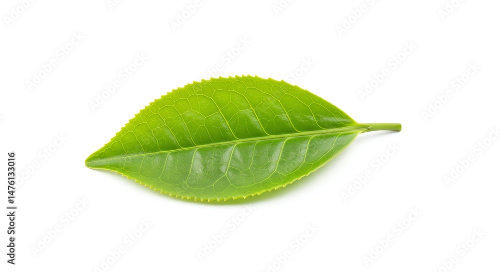 Fototapeta premium Green Leaf Isolated on White