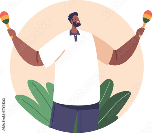 Latino American musician playing maracas