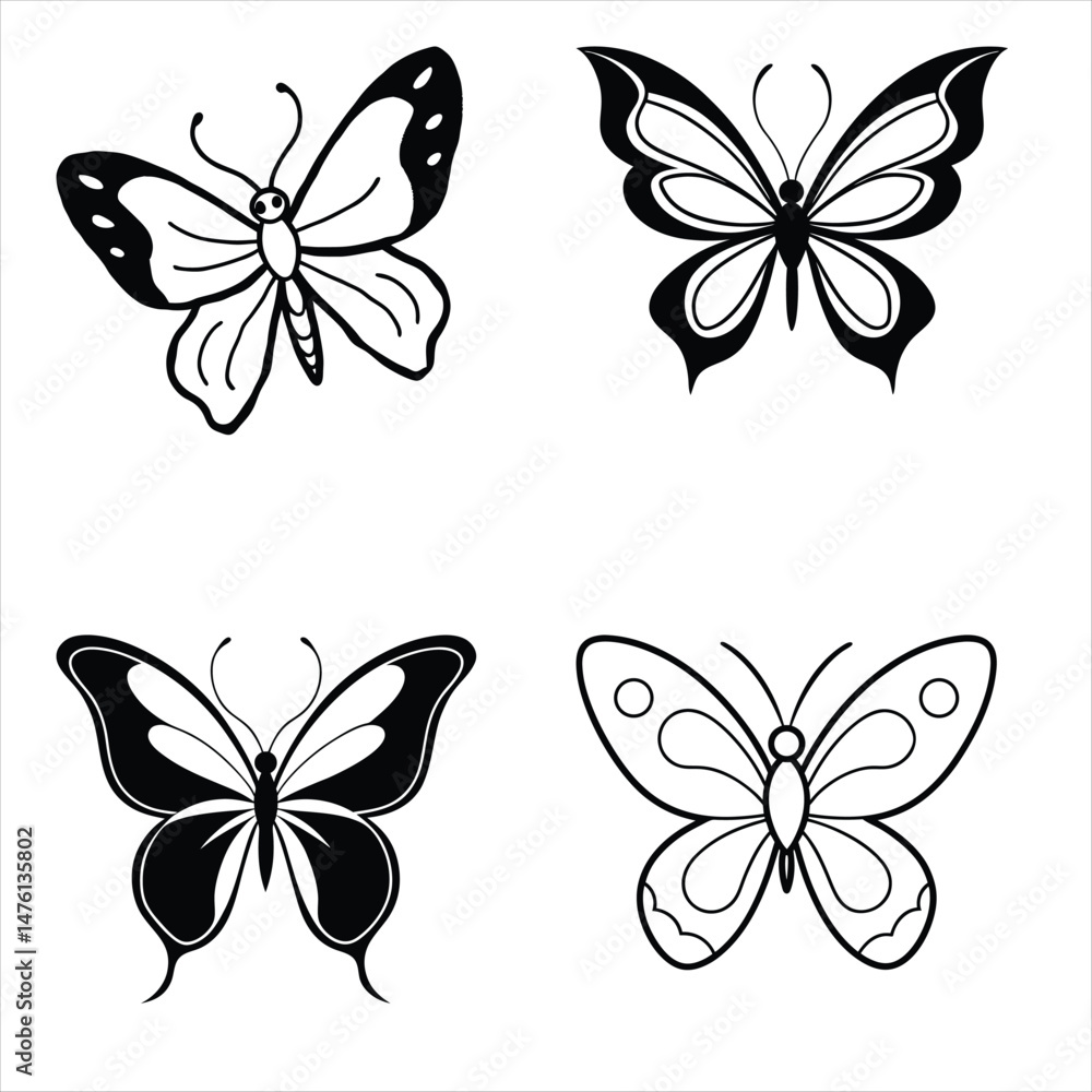 Obraz premium set of butterflies