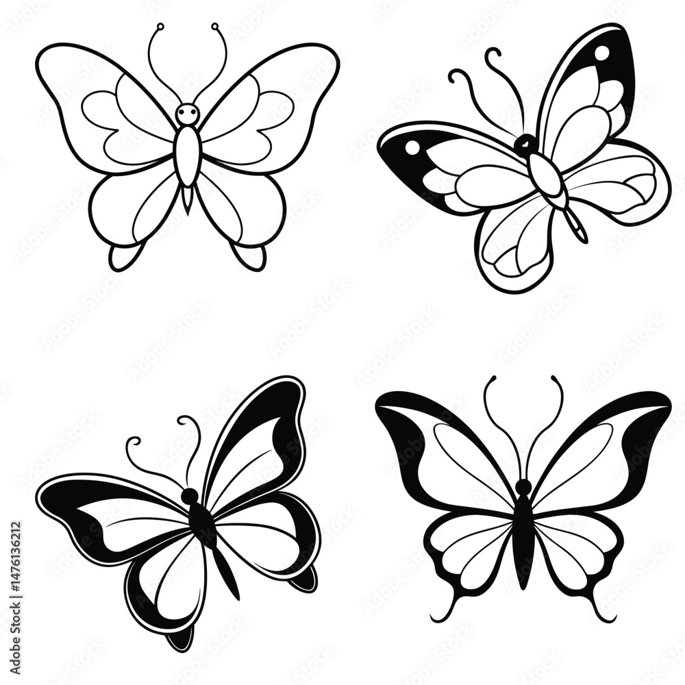Obraz premium set of butterflies