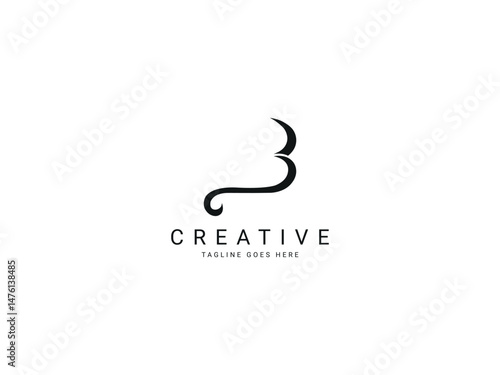 b modern letter logo 