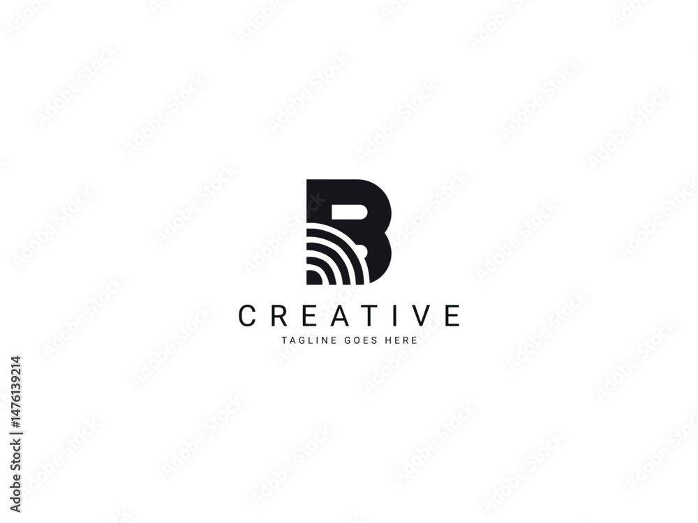 b modern letter logo b modern letter logo
