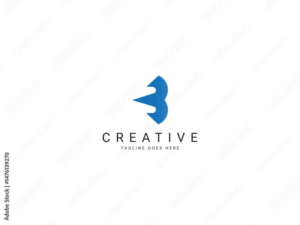 b modern letter logo b modern letter logo