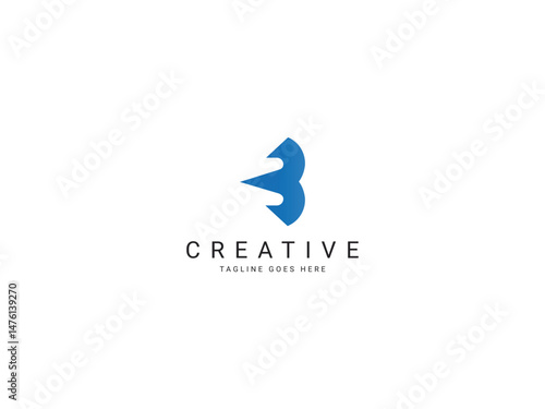 b modern letter logo 