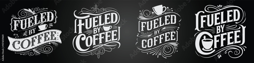 Fototapeta premium Vintage Coffee Café Chalkboard Typography with Modern Branding Elements