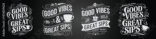 Vintage Coffee Café Chalkboard Typography with Modern Branding Elements