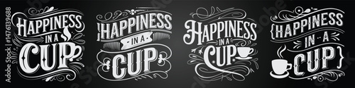 Vintage Coffee Café Chalkboard Typography with Modern Branding Elements