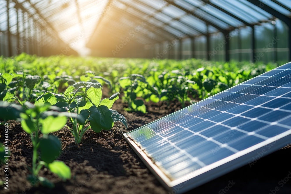 Fototapeta premium Sunlight-powered sustainable agriculture