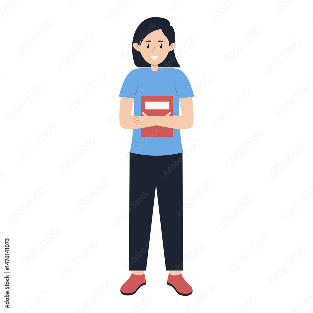 Illustration of Young Student University. Vector Cartoon Character. Illustration of Young Student University. Vector Cartoon Character.