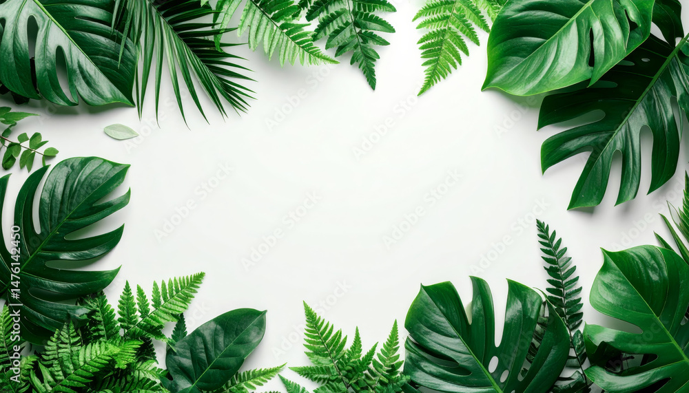Lush green leaves create vibrant and serene frame, perfect for nature themed designs or backgrounds. variety of textures and shades adds depth and freshness to any project Lush green leaves create vibrant and serene frame, perfect for nature themed designs or backgrounds. variety of textures and shades adds depth and freshness to any project
